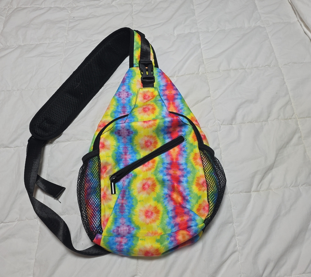 Tie-Dye Sling Crossbody Bag in Multicolor - Unbranded